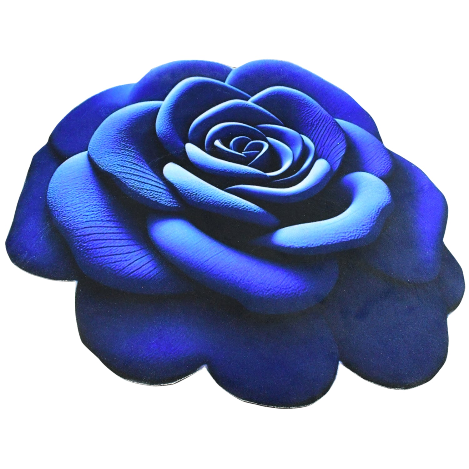 Rose-shaped anti-slip velvet floor mat by Wukusy, featuring soft pink velvet with a detailed rose design for home decor.