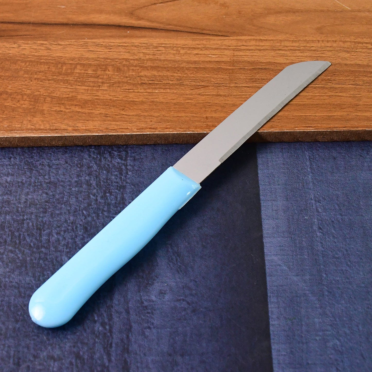 Set of 10 premium stainless steel kitchen knives with plain handles by Wukusy, ideal for home cooking and food prep.