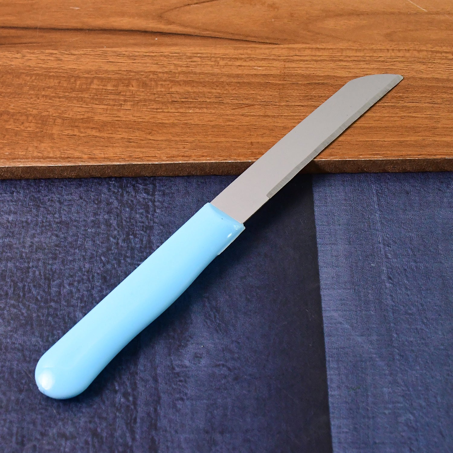 Set of 10 premium stainless steel kitchen knives with plain handles by Wukusy, ideal for home cooking and food prep.