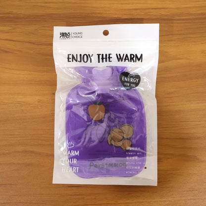 Wukusy mini reusable hot and cold water bag, 15x10.5 cm, showing soft rubber material and ergonomic design for soothing relief.