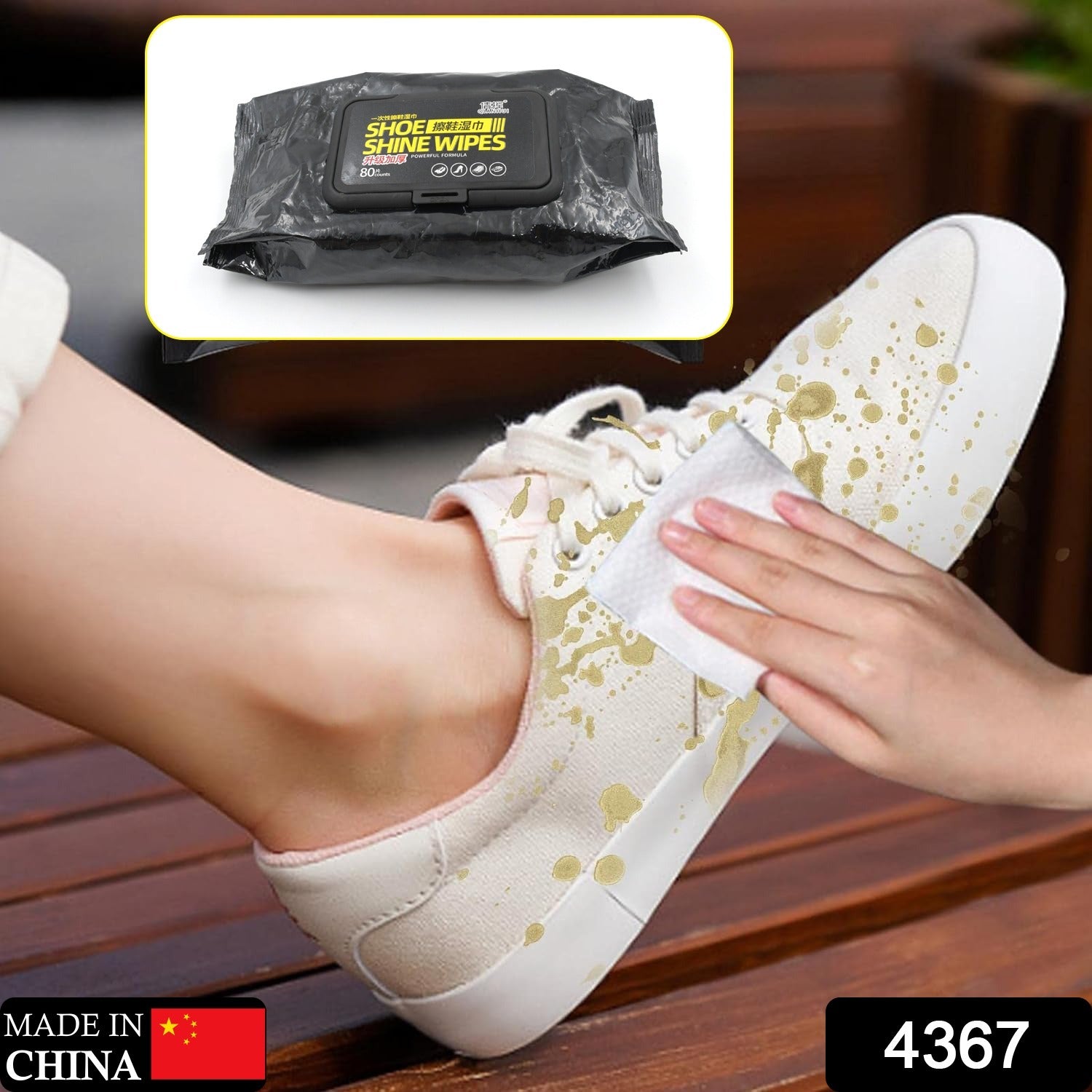 Wukusy shoe cleaning wet wipes for quick scrubbing and stain removal on sneakers, portable disposable wipes for dirt and grime.