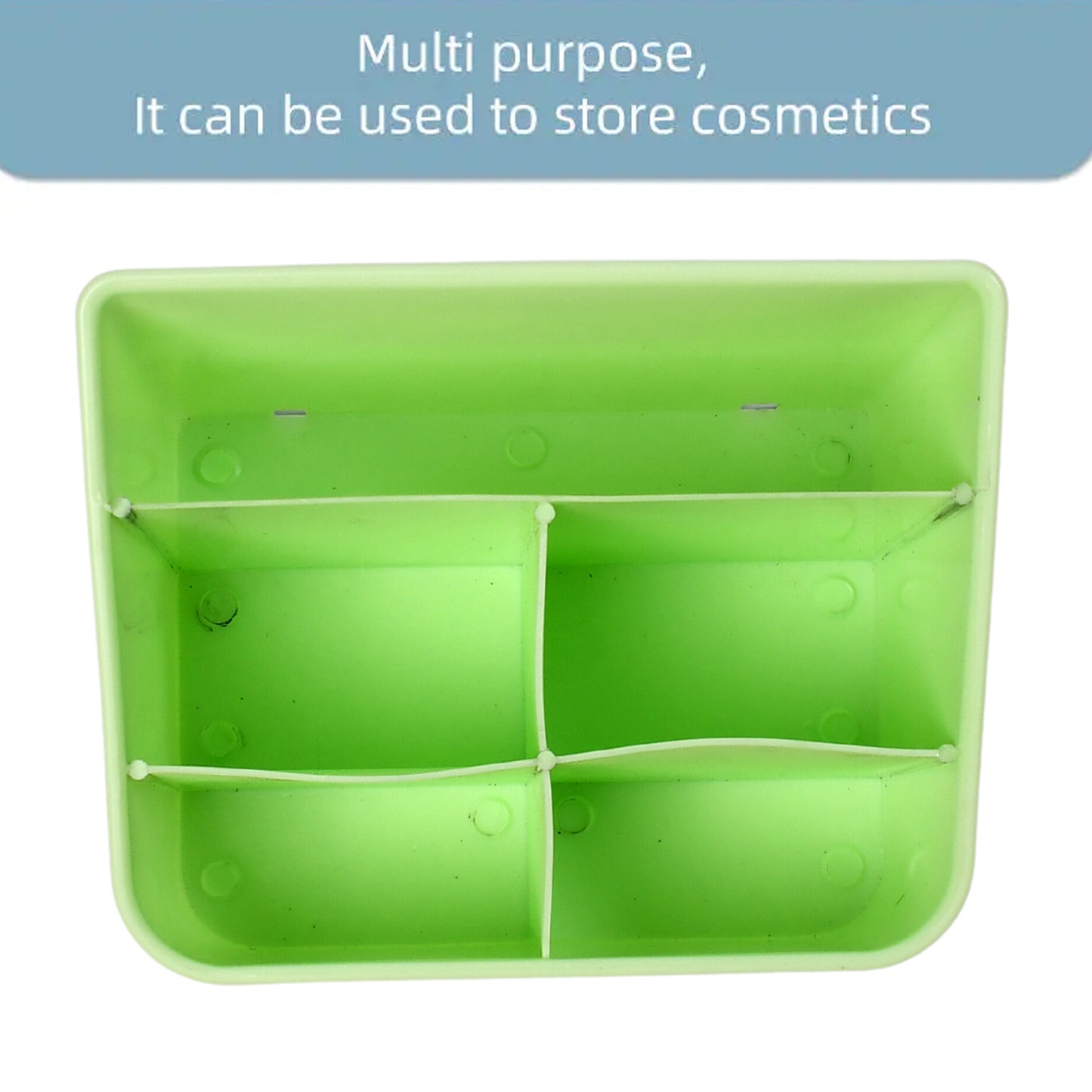 Wukusy 7351 plastic storage box with multiple compartments for living room and bathroom organization, space-saving design