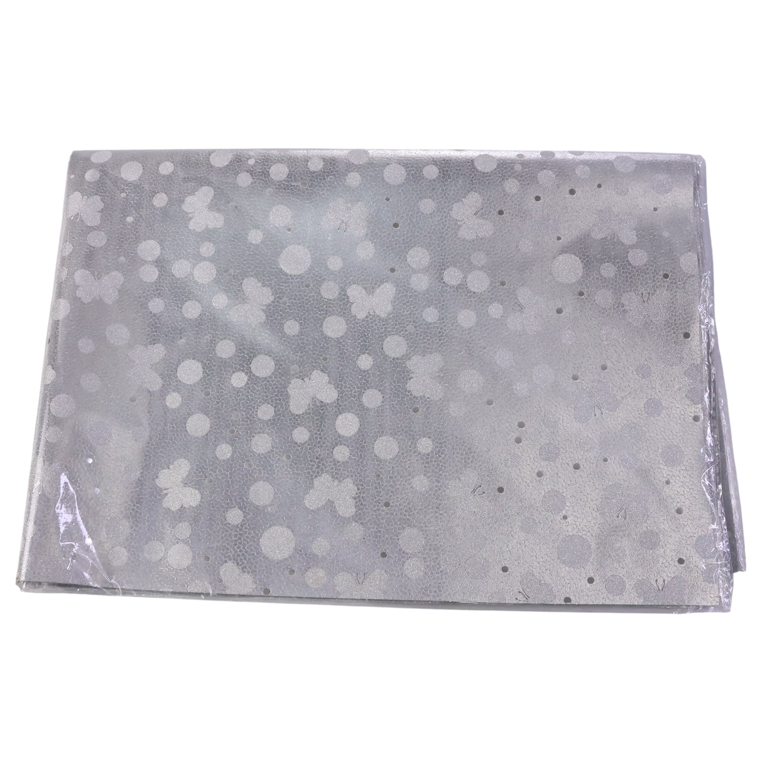 Decorative silver gift wrapping paper sheets from Wukusy, 20-pack, featuring elegant, shiny silver designs for gift packaging.