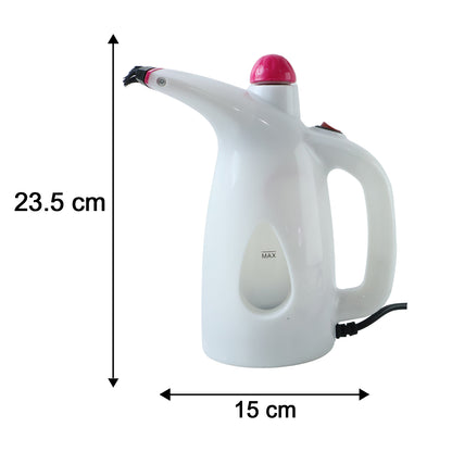 Wukusy multi-functional garment steamer with 200ml water capacity, shown steaming a shirt on a hanger.