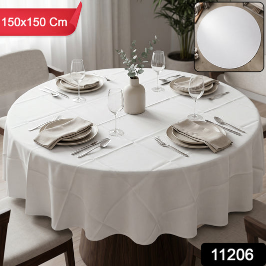 Wukusy round dining table mat in vibrant fabric, measuring 150x150 cm, suitable for protecting and decorating tables.