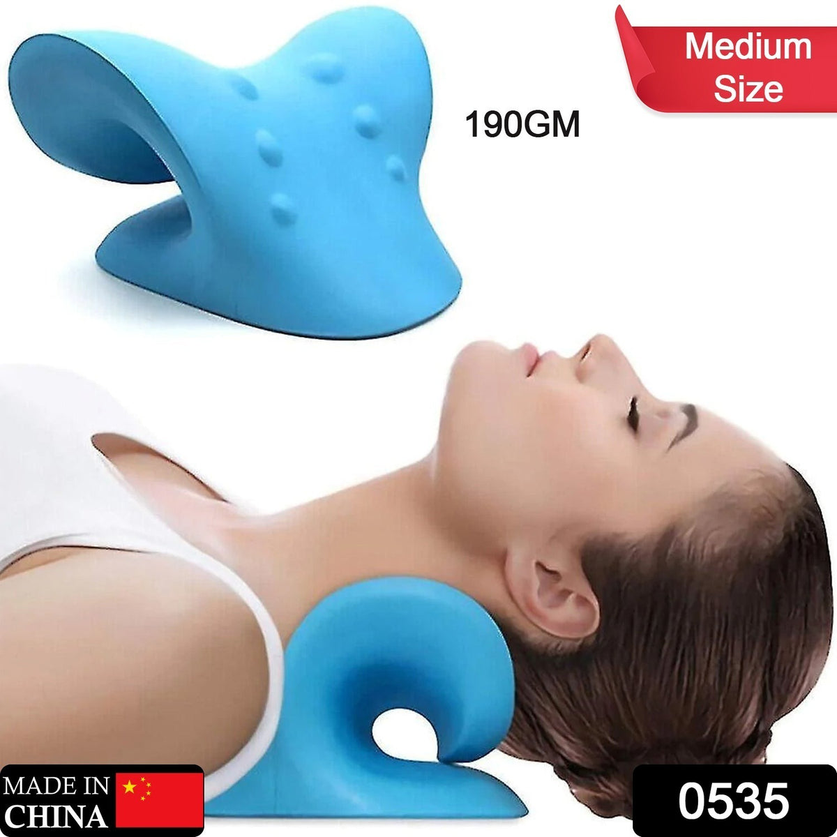 Wukusy 0535 Neck Relaxer cervical pillow for neck and shoulder pain relief, made from medical-grade material, recommended by orthopaedics.