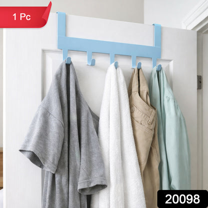 Wukusy multi-purpose metal hanging rack with five hooks for organizing coats, bags, or accessories on a wall.