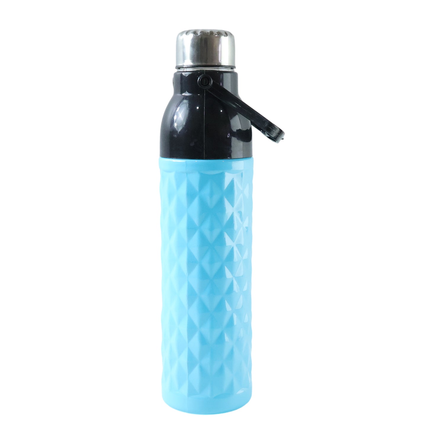 Wukusy plastic 1100 ml diamond texture sports water bottle with secure lid and ergonomic design for active hydration.