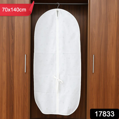 Wukusy premium non-woven garment storage cover, 70x140 cm, designed for protecting clothing in home storage.