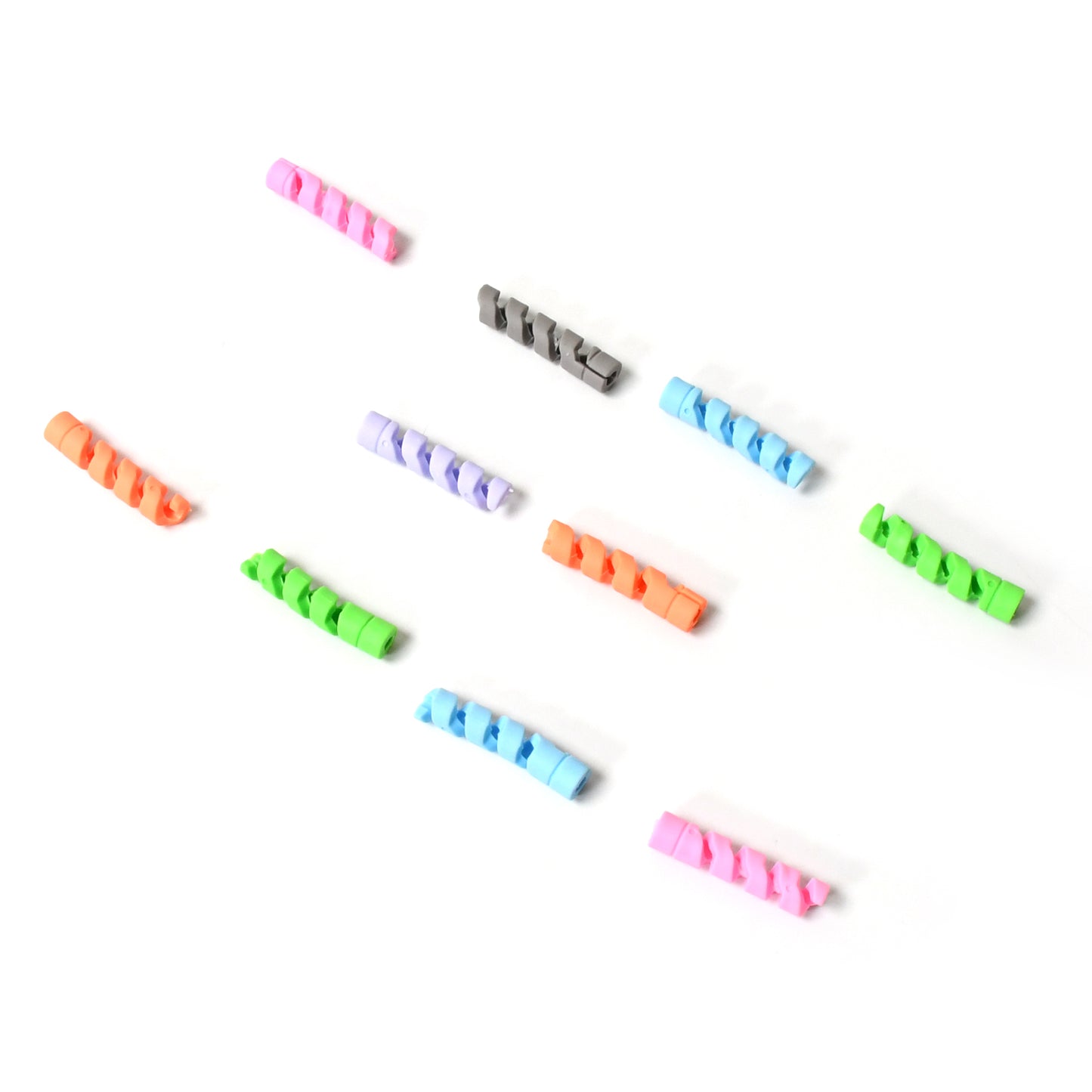 Wukusy spiral charger cable protector and data cable saver for universal earphone and charging cords, pack of 10.