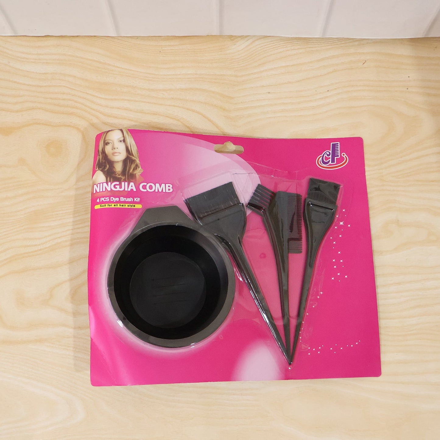 Wukusy hair coloring kit with complete applicator set for salon and home use, featuring bottles, brushes, and mixing tools.