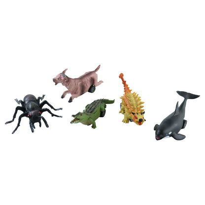 Kids animal pull back toy from Wukusy featuring a colorful mixed animal design on smooth plastic.