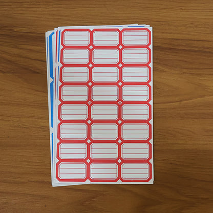 Wukusy multipurpose writable label stickers on five sheets, featuring various sizes and shapes for organizing and labeling.