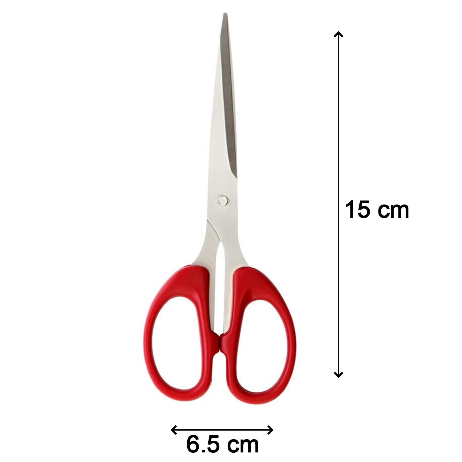 Wukusy 1800 stainless steel office scissors with 160mm plastic handle grip, sharp cutting blades, and ergonomic design.