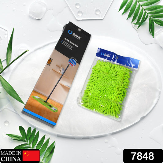 Wukusy microfiber flexible mop with extendable handle and cleaning brush for dry and wet home, kitchen, and office cleaning.