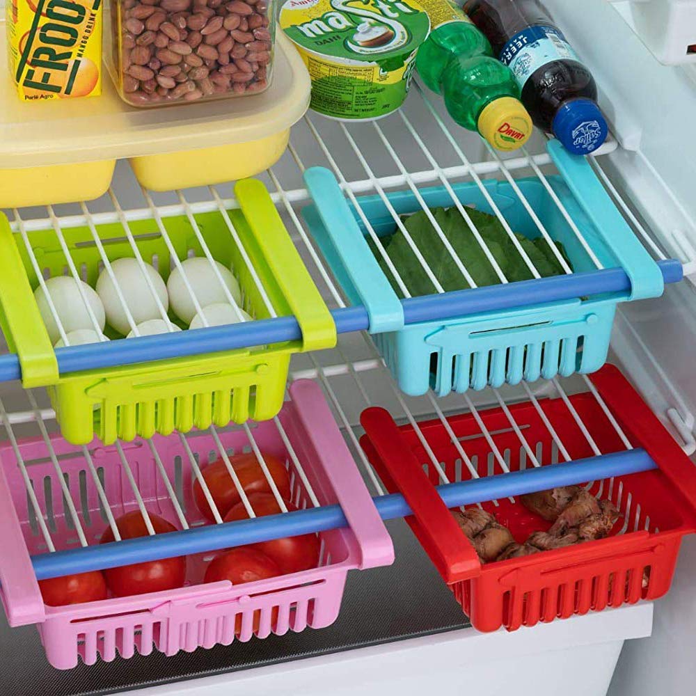 Wukusy Virgin Freeze Storage tray set with four unbreakable, adjustable multi-color trays featuring easy removal and cleaning.
