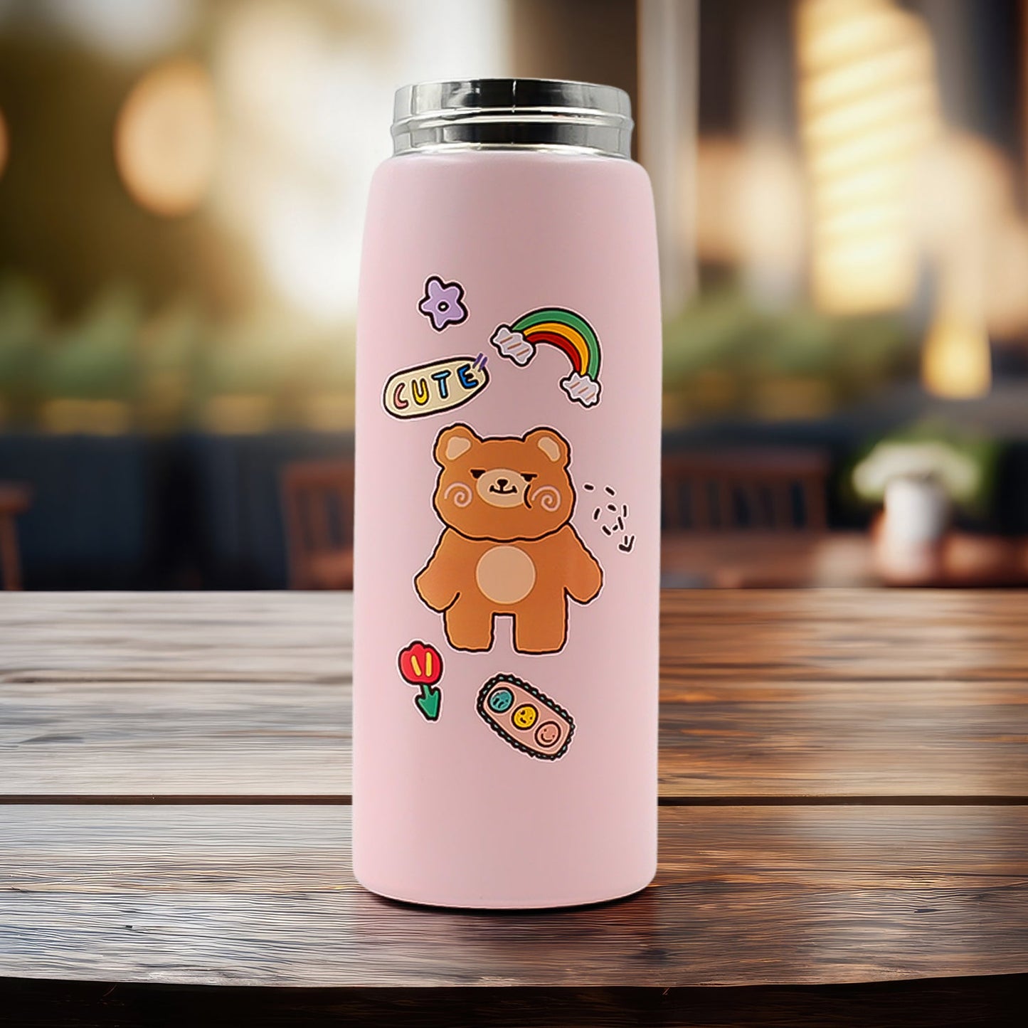 Wukusy smart insulated water bottle with LED temperature display, 450ml capacity, stainless steel, and sleek design.