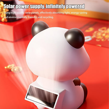 Solar-powered panda head statue for car decoration, creative and moving, ideal for home improvement projects by Wukusy.