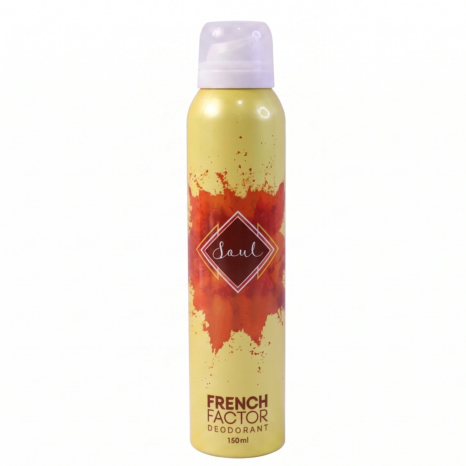 Wukusy French Factor Soul deodorant body spray bottle, 150ml, with sleek packaging and spray nozzle.