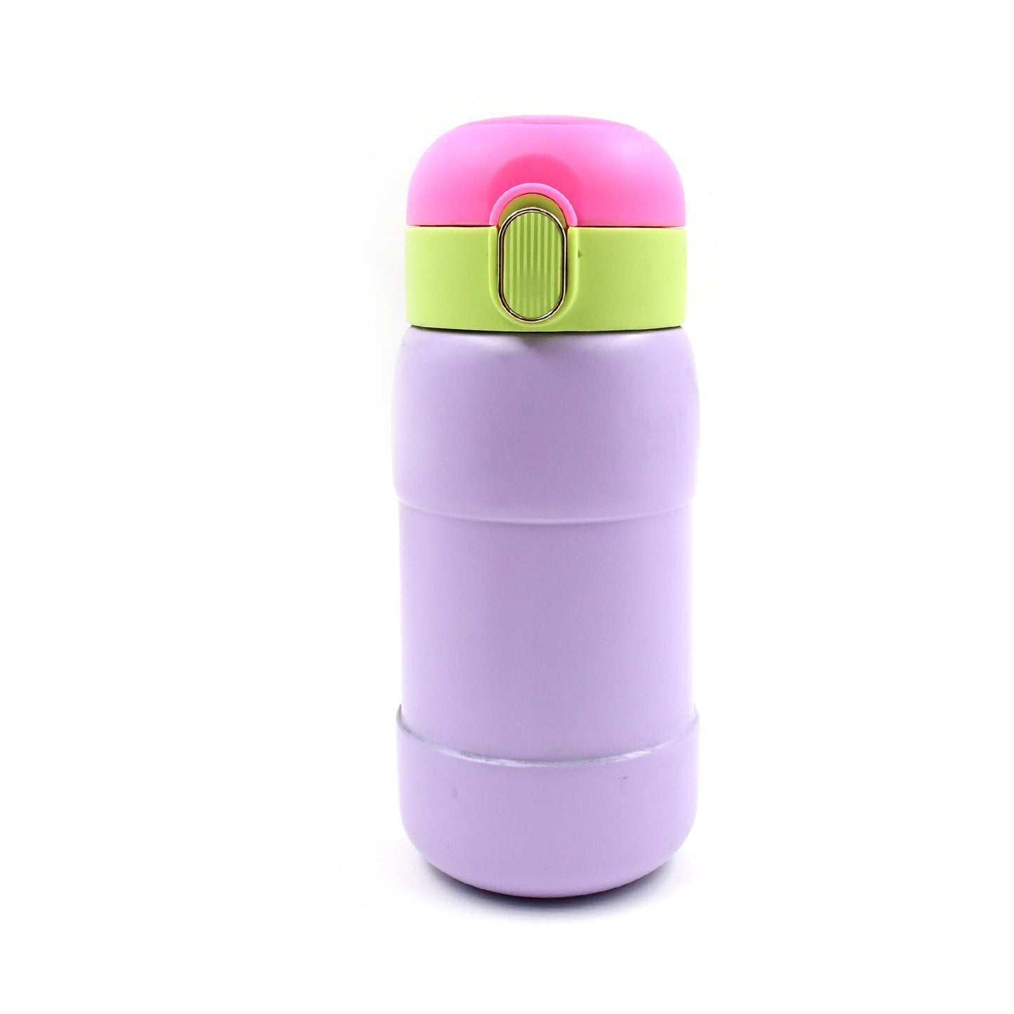 Stainless steel Wukusy water bottle with spill-proof cap, BPA-free, featuring a colorful mix design for kids and adults.