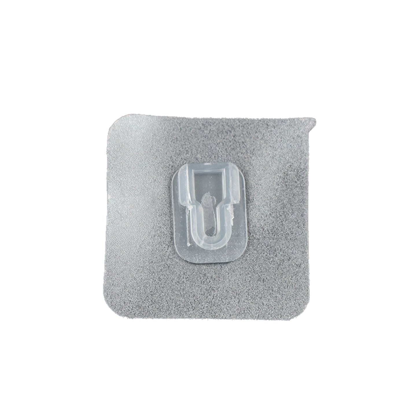 Wukusy 7433 transparent adhesive male hook for hanging items, shown attached to a wall for home improvement use.