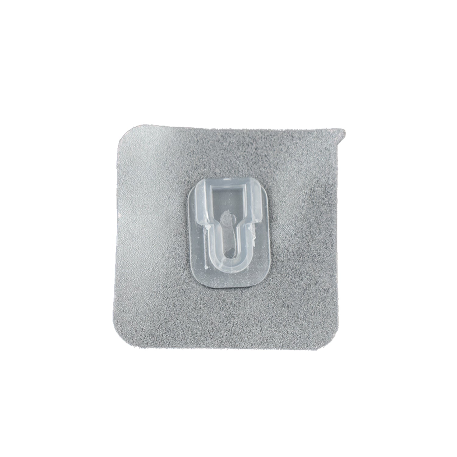 Wukusy 7433 transparent adhesive male hook for hanging items, shown attached to a wall for home improvement use.