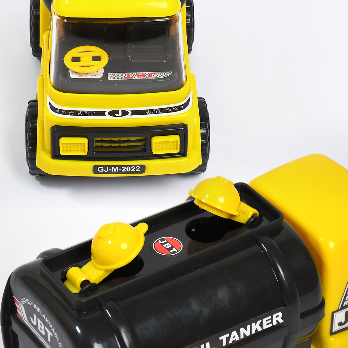 Wukusy large heavy-duty water tanker toy truck for kids, friction-powered with engine sound, unbreakable plastic, non-electric.