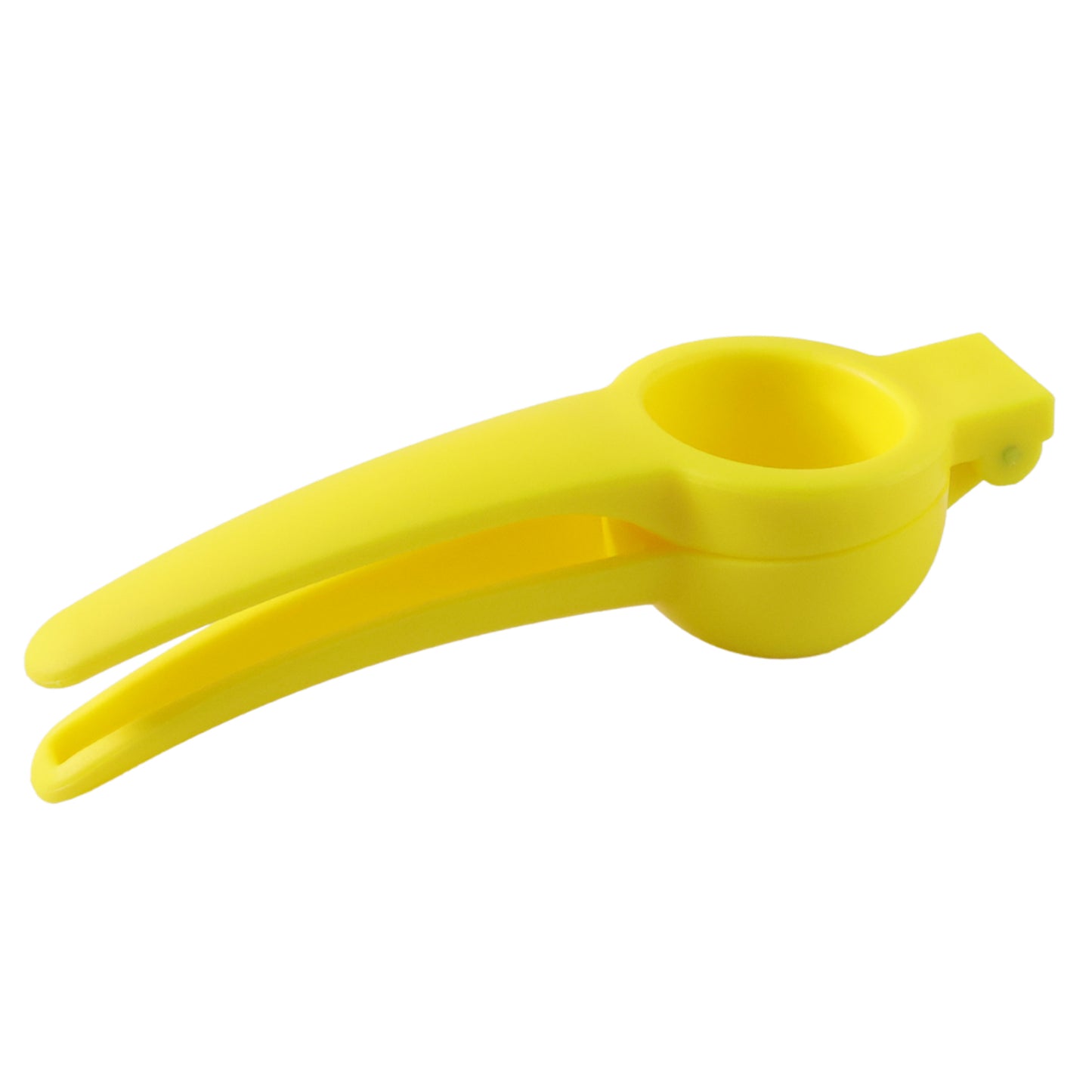 Wukusy Konvex Hand Press Plastic Lemon Squeezer for extracting juice from lemons, compact kitchen tool, black and yellow design
