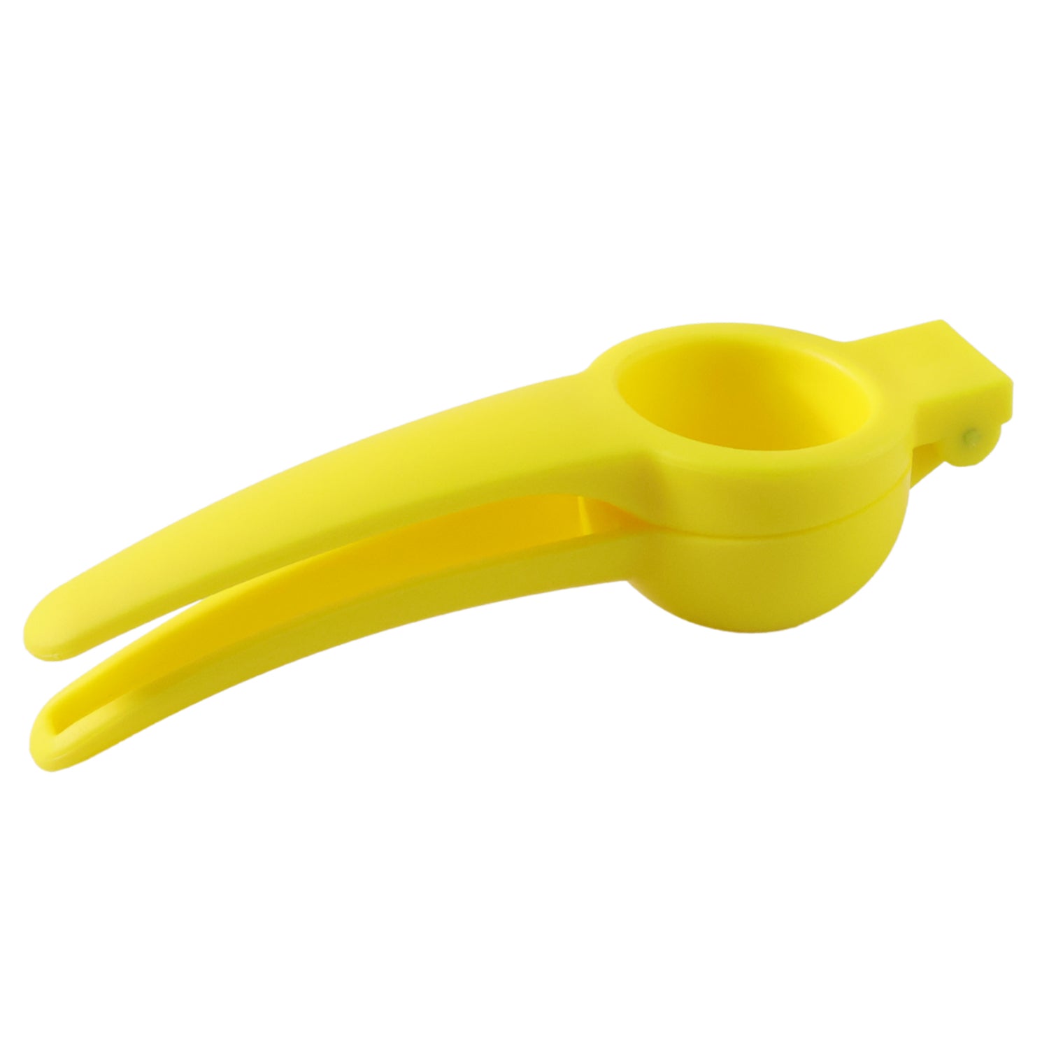 Wukusy Konvex Hand Press Plastic Lemon Squeezer for extracting juice from lemons, compact kitchen tool, black and yellow design