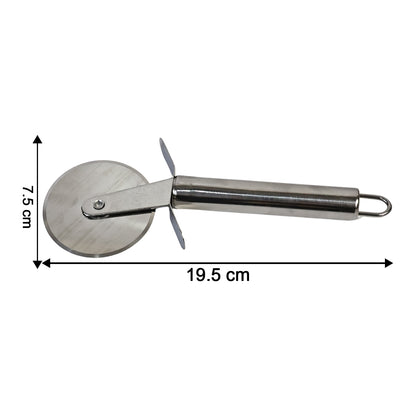 Wukusy premium stainless steel pizza cutter wheel with sharp blade, perfect for slicing pizzas in home kitchen settings.