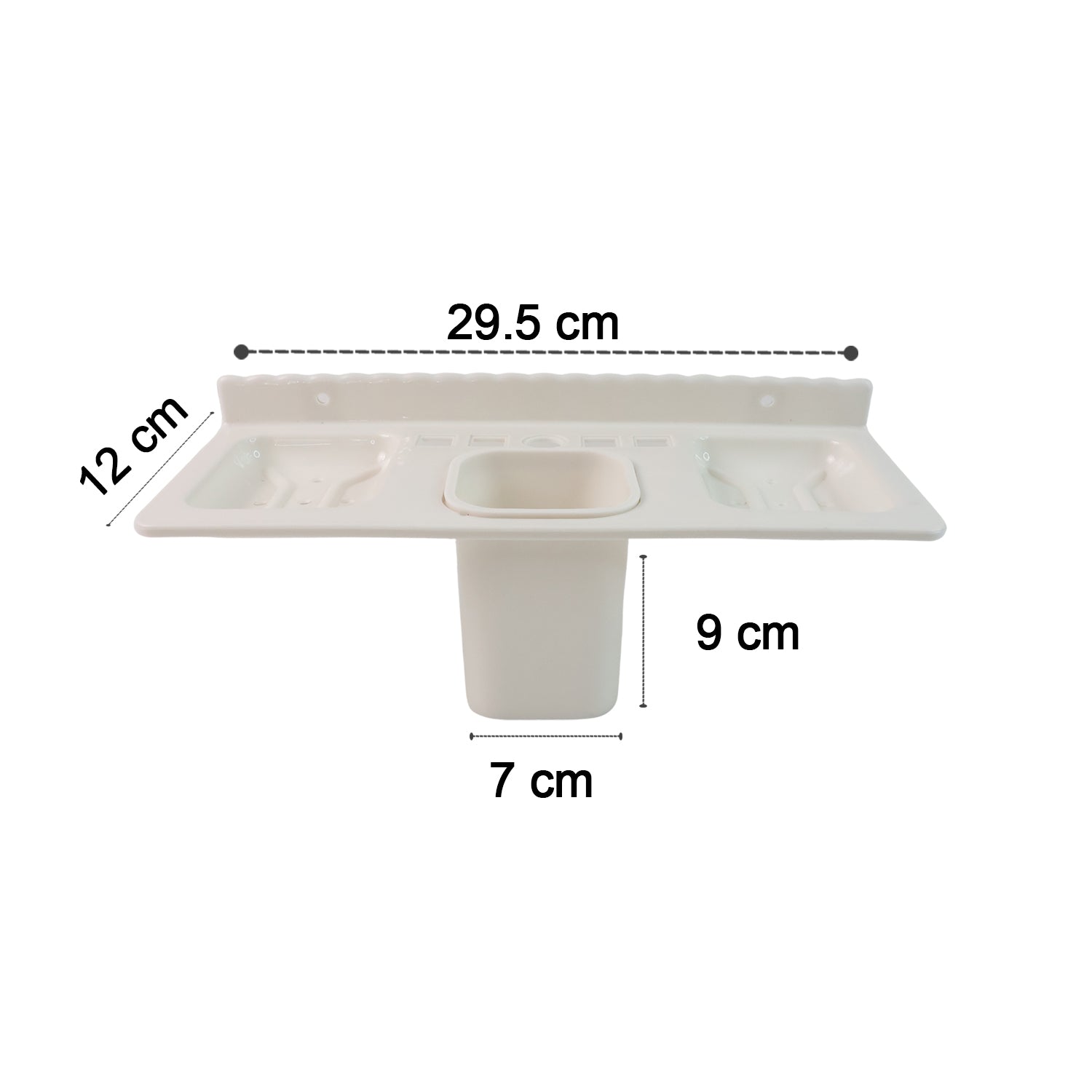 Wall-mounted Wukusy 4-in-1 bathroom organizer with multiple compartments for toiletries and accessories.