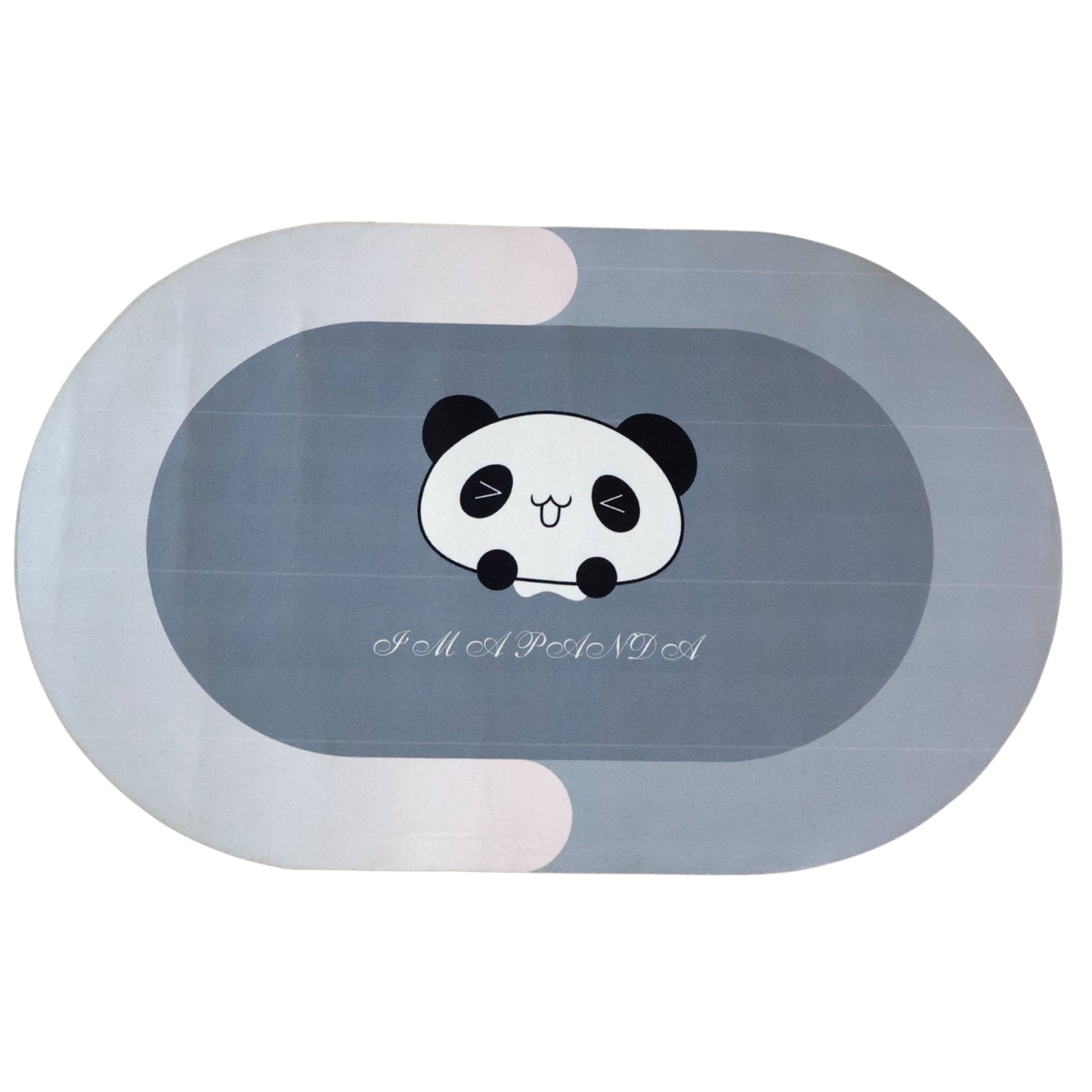Wukusy anti-slip cartoon panda printed bathroom floor mat, 89x59 cm, featuring adorable panda design and non-slip surface.