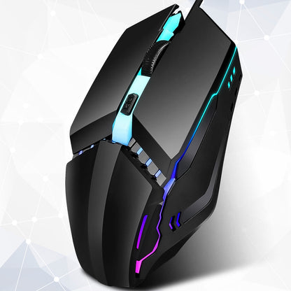 Wukusy USB wired ergonomic gaming mouse with adjustable DPI and rubber grip, designed for comfortable long gaming sessions.