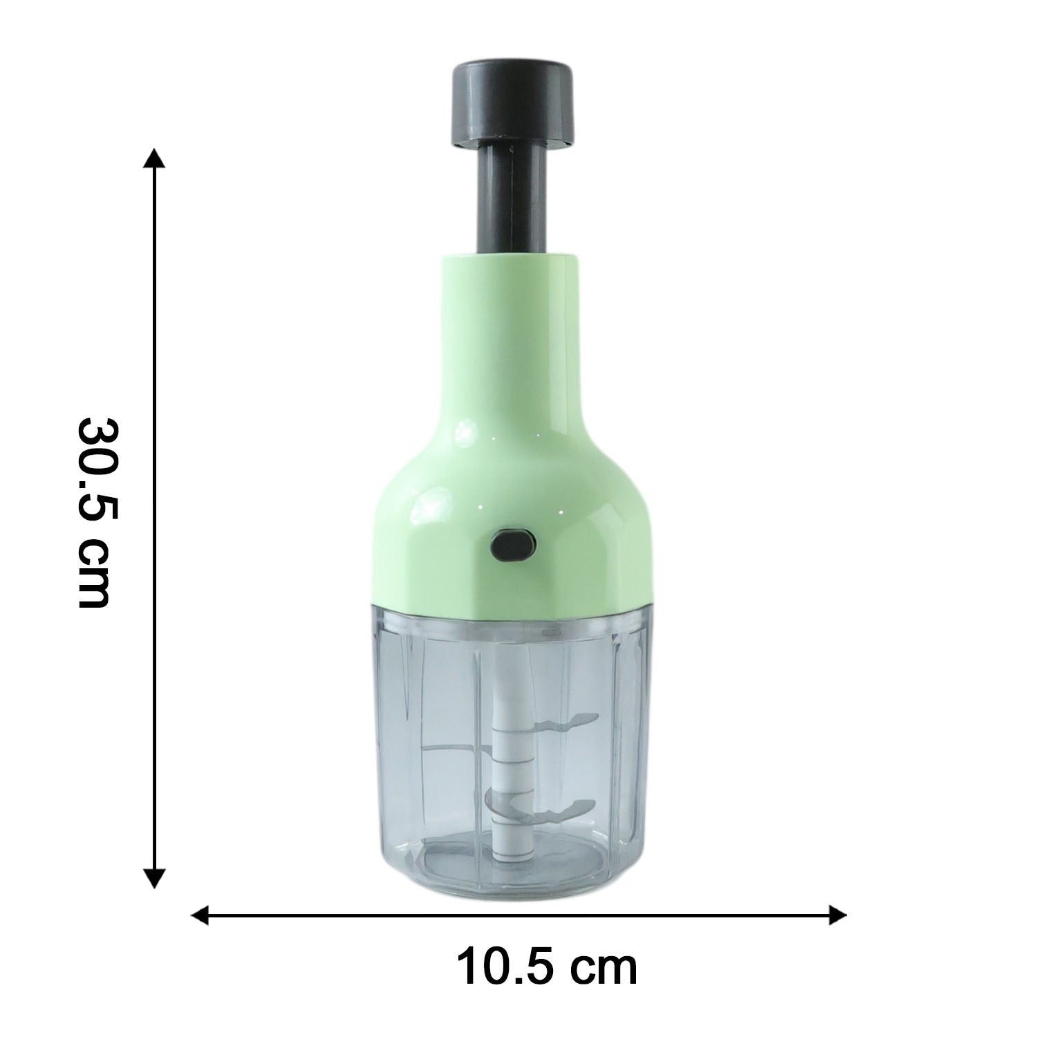 Wukusy manual push vegetable chopper with 1100ml capacity, featuring a clear container and safety lid for easy chopping.