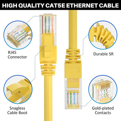 Wukusy high-speed Cat 5e Ethernet LAN network cable, 3 meters long, with RJ45 connectors for fast wired internet connection.