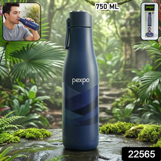 Wukusy Pexpo Infinity Art stainless steel water bottle, 750 ml, with sleek design and vacuum insulation for hot or cold drinks.