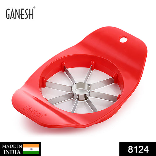 Wukusy 8124 Ganesh plastic and stainless steel apple cutter with colorful design, suitable for slicing apples easily.