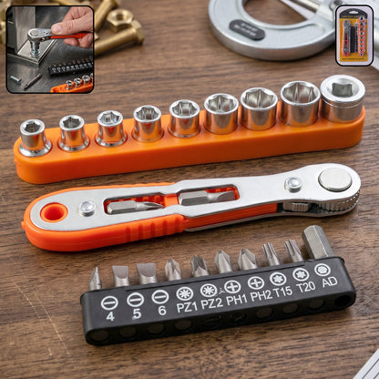 Wukusy mini ratchet wrench compact versatile repair tool kit with ergonomic handle and metal socket head for easy tightening and loosening