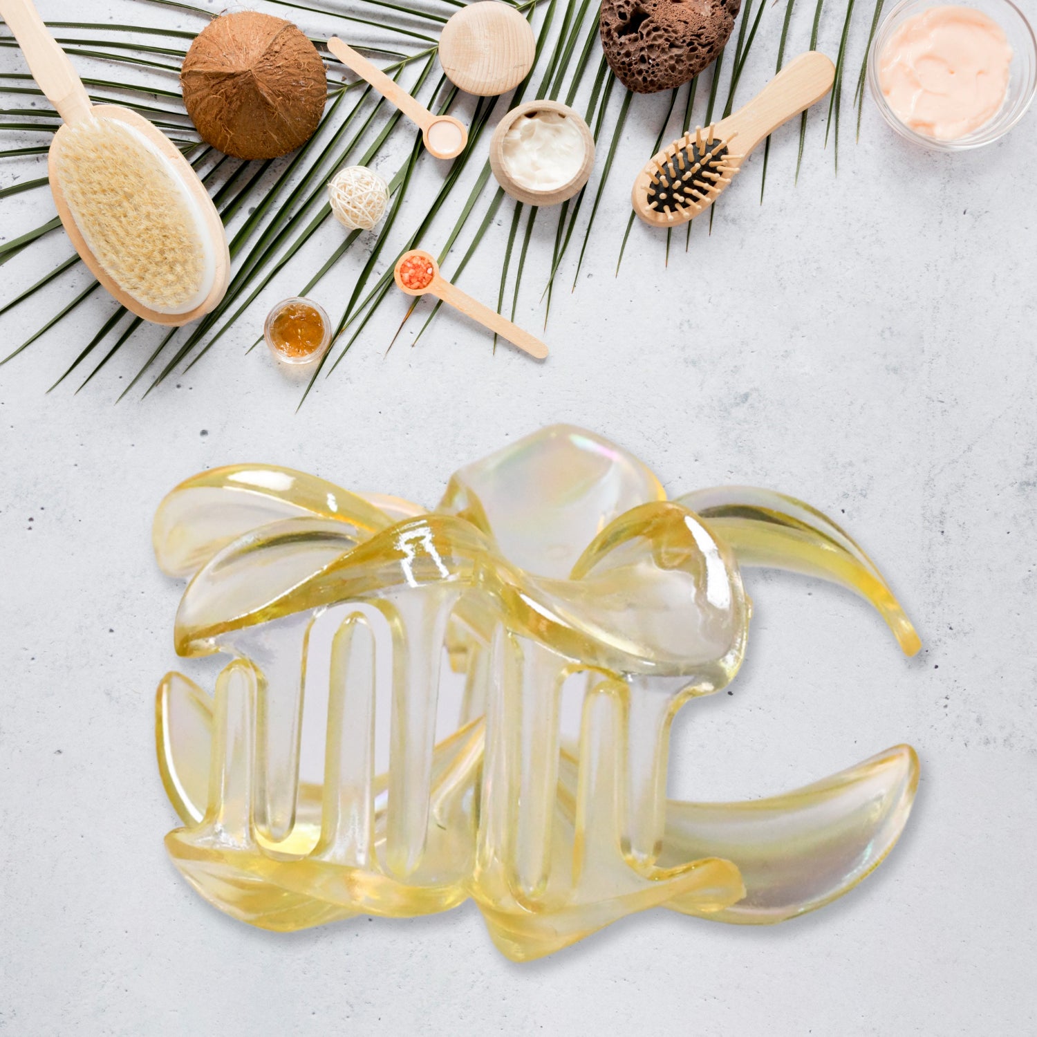 Wukusy matte hair clamp barrette with simple design, decorative charm, and secure grip for hair fixation during face washing.