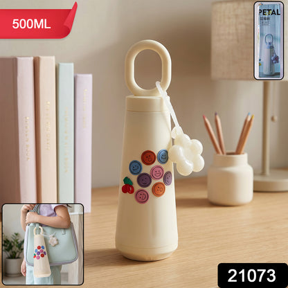 Portable Wukusy water glass bottle, 500ml capacity, stylish design with clear glass and a secure lid for everyday use.
