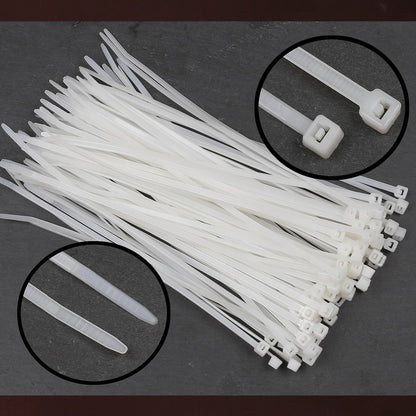 Wukusy 10-inch heavy-duty nylon self-locking cable ties, strong zip wire ties in a pack of 100 for home improvement tasks