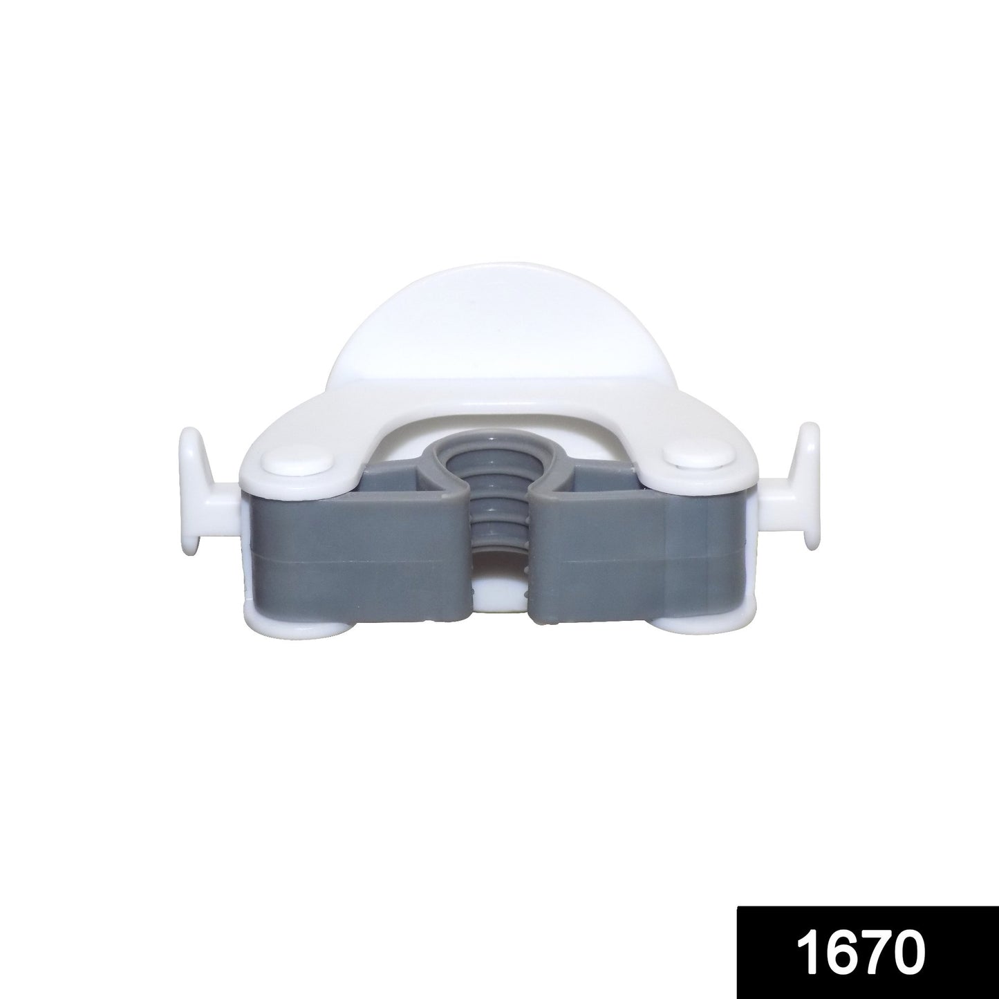 Wukusy 1670 Mop and Broom Holder mounted on wall with hooks for organizing cleaning tools.