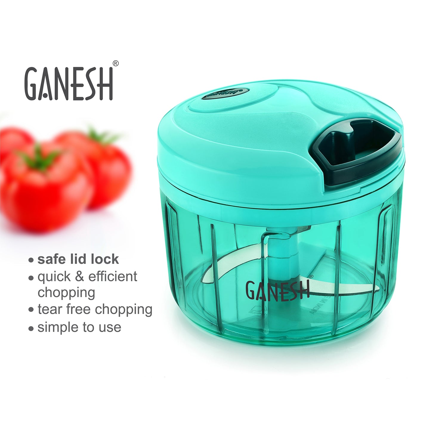 Wukusy 8105 Ganesh Quick Vegetable Chopper, 725 ml, compact kitchen gadget for quick vegetable chopping.
