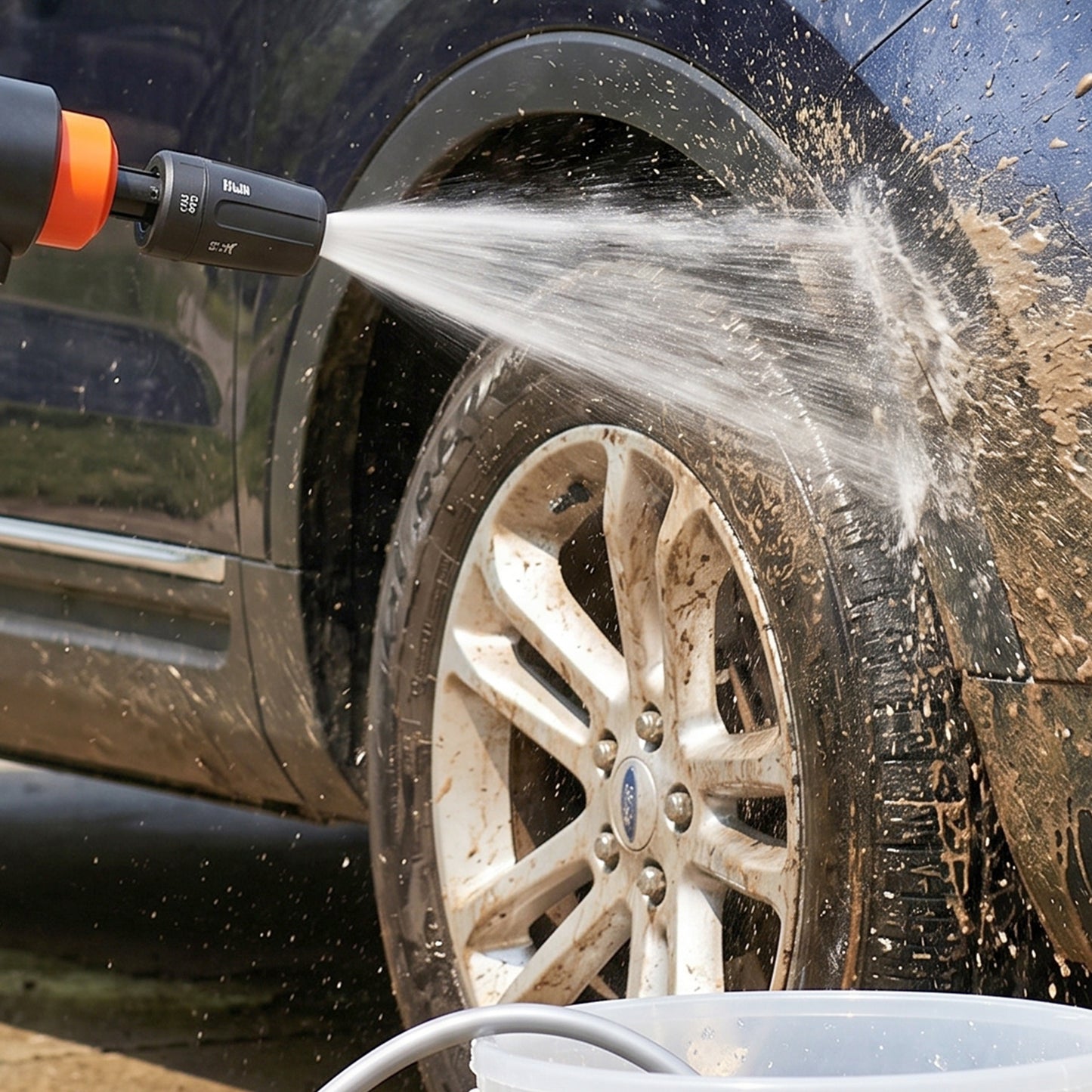 Wukusy portable high pressure cordless car washer with spray gun and hose for effortless vehicle cleaning.