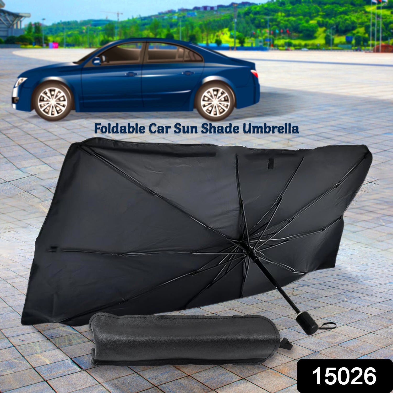Wukusy windshield umbrella sun shade cover for cars, lightweight fashion car accessory protecting against sun and heat.
