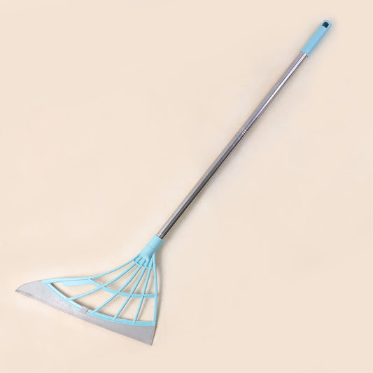 Wukusy eco-friendly durable broom with scraper for home cleaning, featuring sturdy bristles and integrated scraper tool.