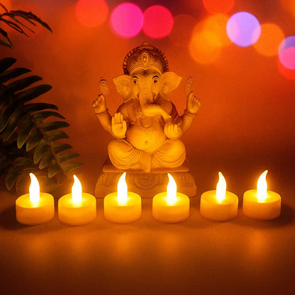 Wukusy premium 6-piece LED flameless candle light set with remote control, home decor, warm flickering candle images
