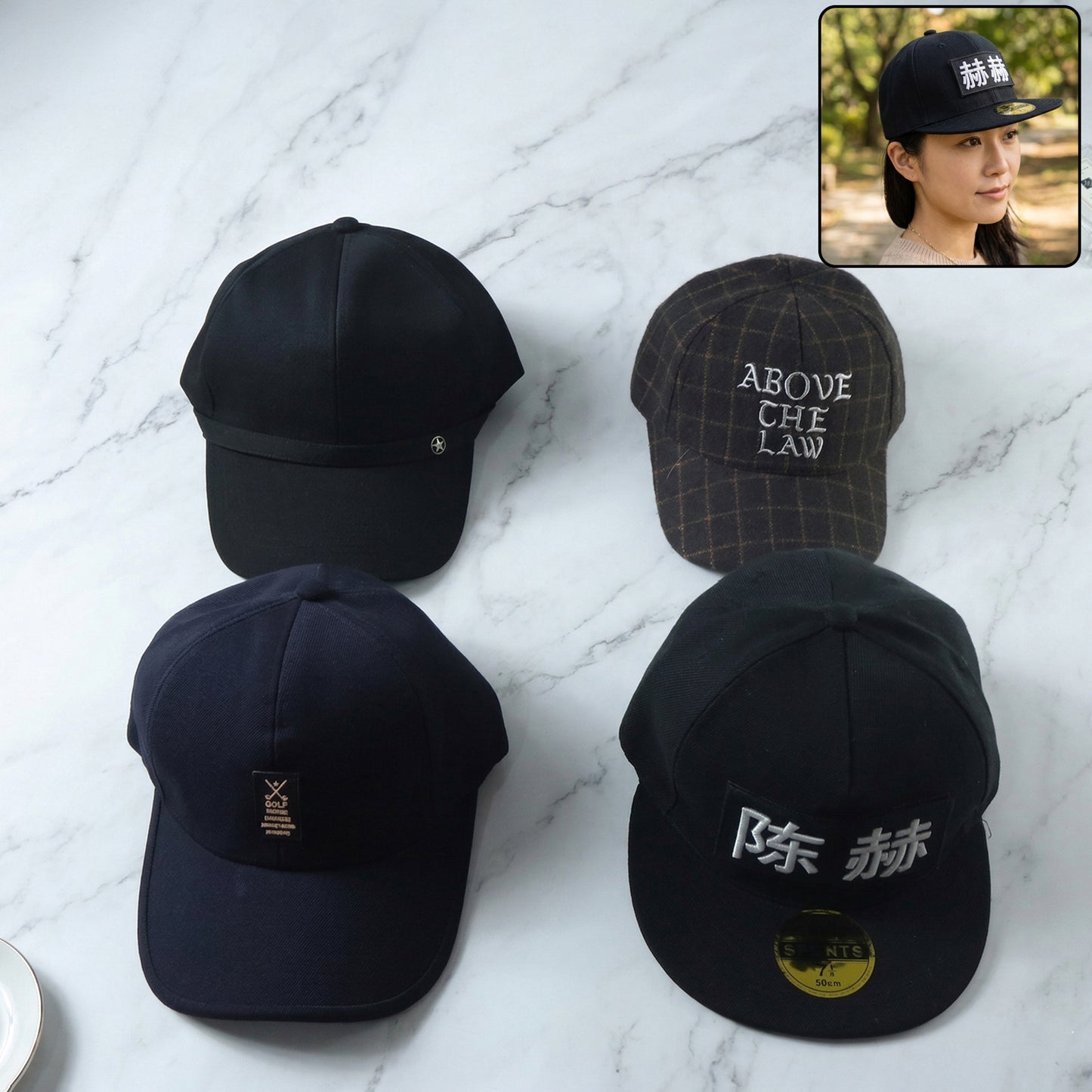 Unisex adjustable baseball cap by Wukusy with mixed design, featuring a curved brim and adjustable strap for a comfortable fit.