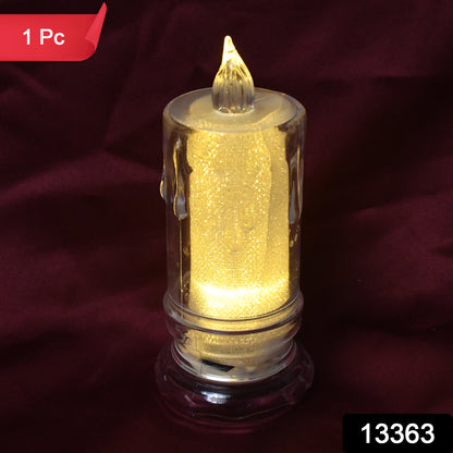 Wukusy LED tea light candle for Christmas festival, flickering warm glow, perfect for holiday home decor, single battery-operated candle