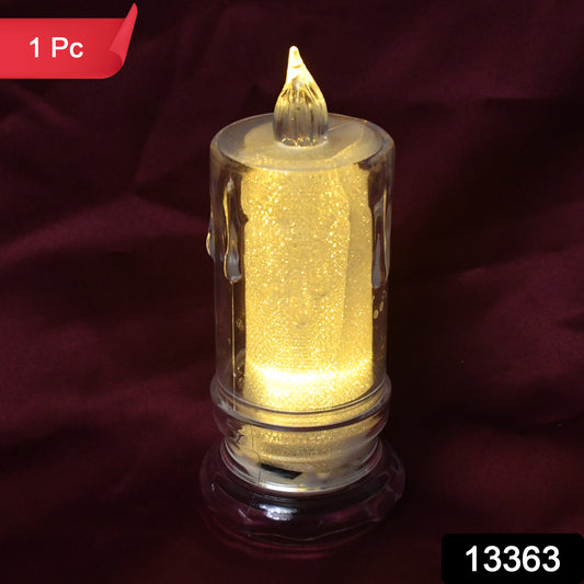 Wukusy LED tea light candle for Christmas festival, flickering warm glow, perfect for holiday home decor, single battery-operated candle